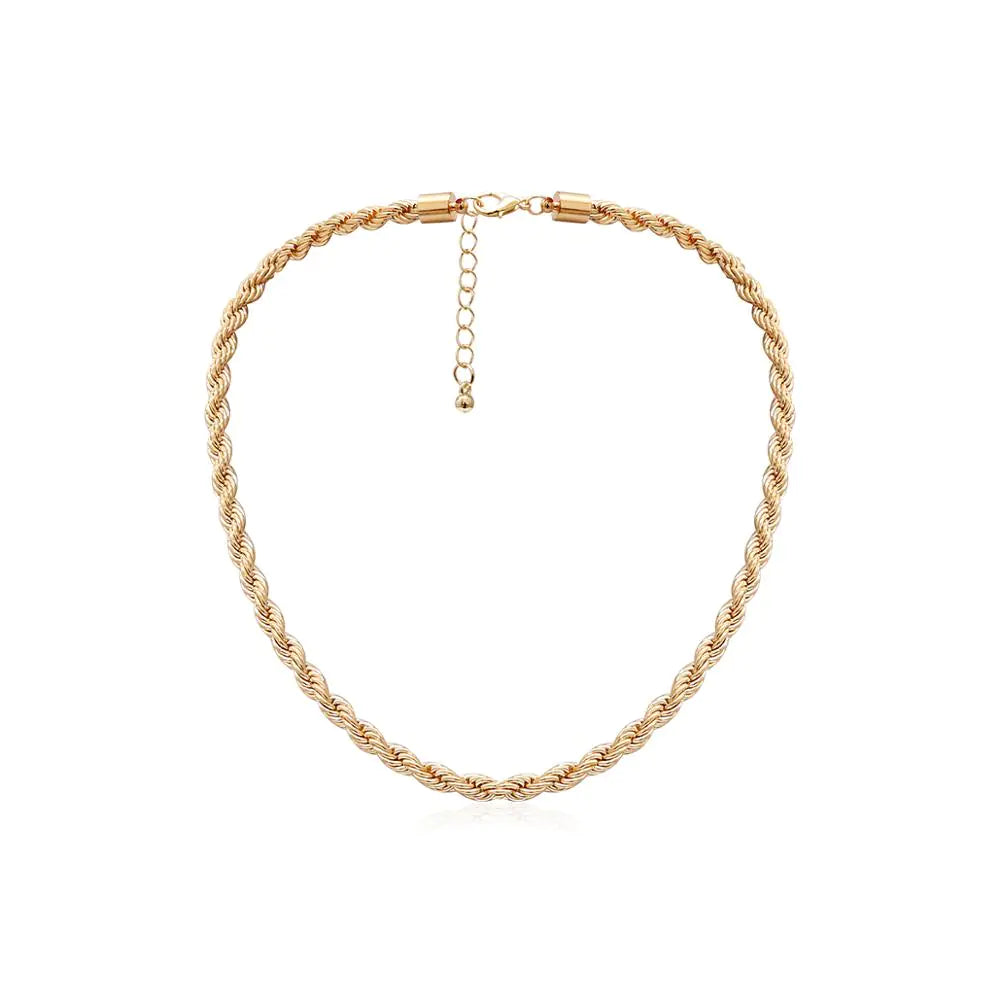 Simple Layered Twisted Chain Necklace